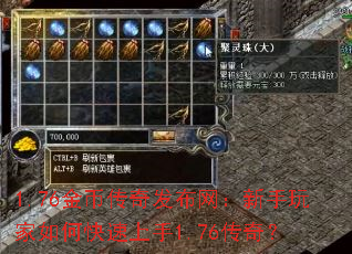 1.76金币传奇发布网:新手玩家如何快速上手1.76传奇? 1.76金币传奇发布网:新手玩家如何快速上手1.76传奇?