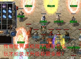 传奇世界单机版下载后怎么玩才能快速升级称霸全服? 传奇世界单机版下载后怎么玩才能快速升级称霸全服?