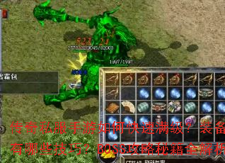 传奇私服手游如何快速满级?装备打造有哪些技巧?BOSS攻略秘籍全解析 传奇私服手游如何快速满级?装备打造有哪些技巧?BOSS攻略秘籍全解析