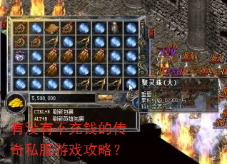 有没有不充钱的传奇私服游戏攻略? 有没有不充钱的传奇私服游戏攻略?