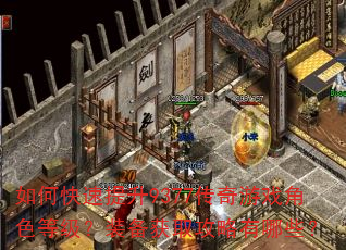 如何快速提升9377传奇游戏角色等级?装备获取攻略有哪些? 如何快速提升9377传奇游戏角色等级?装备获取攻略有哪些?