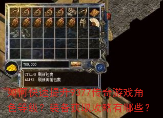 如何快速提升9377传奇游戏角色等级?装备获取攻略有哪些? 如何快速提升9377传奇游戏角色等级?装备获取攻略有哪些?