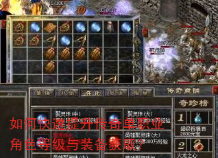 如何快速提升传奇单职业角色等级与装备获取? 如何快速提升传奇单职业角色等级与装备获取?